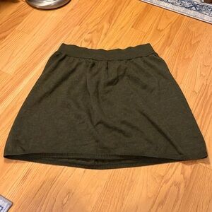 Eileen Fisher Fine Merino Wool Jersey A-Line Skirt in Cypress Green L